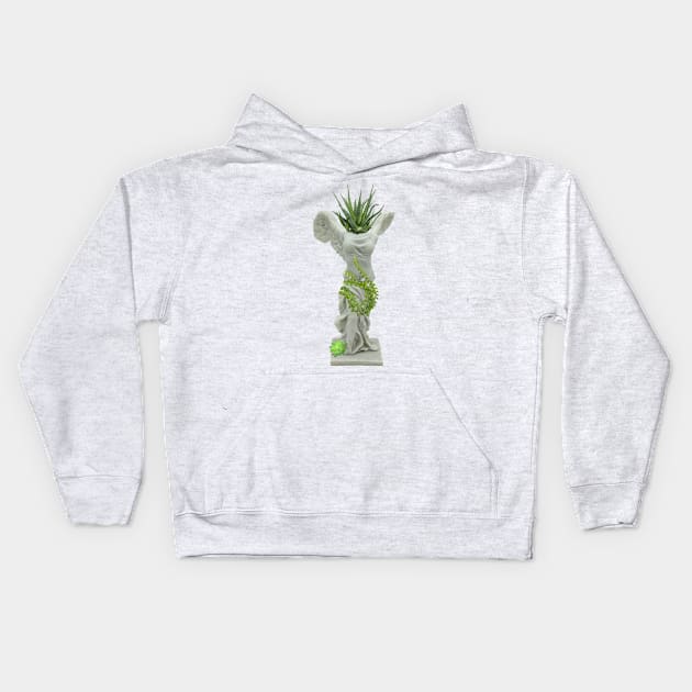 Winged Victory (Overgrown) Kids Hoodie by Young Inexperienced 